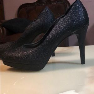 New black Fioni sparkly heels